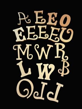 "5/$25" Lot Of Pressed Wood Alphabet Letters For Crafts